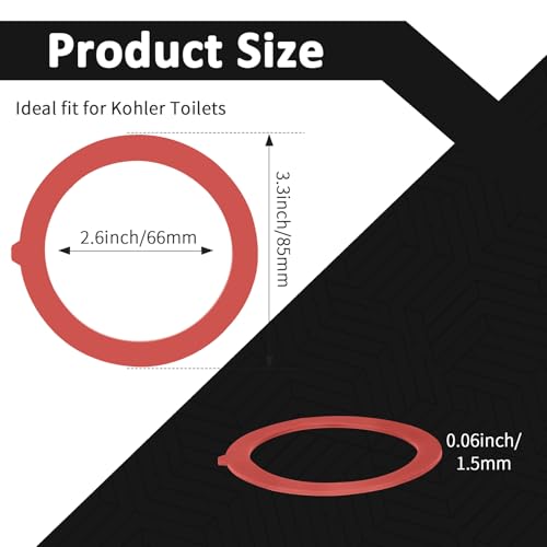Flush Valve Seal for Kohler, Canister Flush Valve Toilet Tank Gasket Replacement Parts Compatible Kohler K-GP1059291 K-4436, Upgraded Silicone Material Toilet Repair Kit Inside Tank, 2Pcs