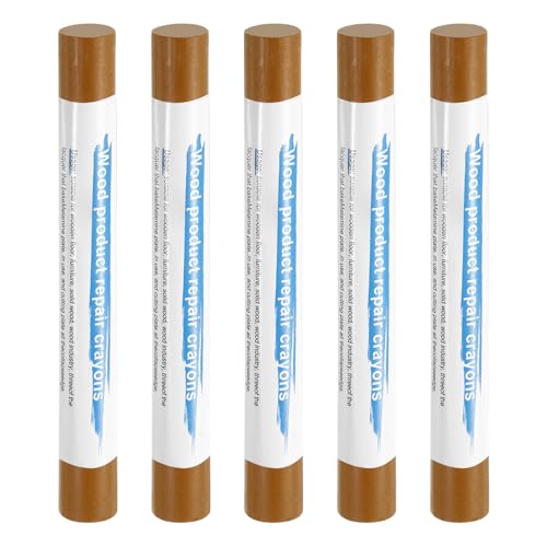 HARFINGTON 5pcs Wood Filler Sticks Wooden Wax Touch Up Furniture Repair Crayons for Scratch Hole Wood, Golden Oak - color: Golden Oak