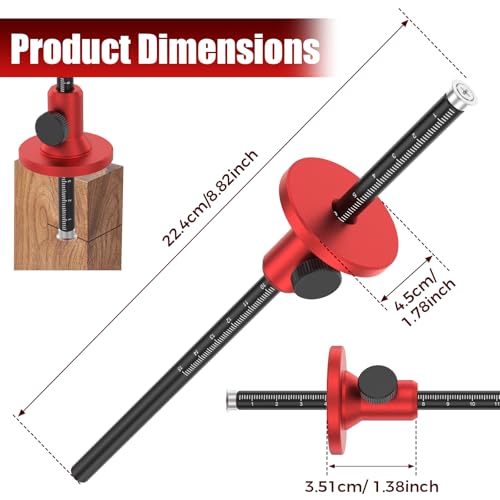 Wheel Marking Gauge, Micro-Adjustable Woodworking Marking Tool with Dual Metric & Imperial Scales, Solid Aluminum Alloy Scribe Gauge for Precision Joinery & Carpentry