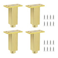 Geesatis 3" Furniture Legs,Square Tube Cabinet Feet,4PCs,Gold - color: Gold, size: 3inch