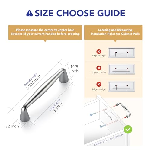 Ravinte Polished Chrome Cabinet Handles Solid Handles,3 Inch,10 Pack - color: Polished Chrome, size: 3 Inches Hole Center