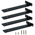 4 Pack Black Floating Shelf Brackets 10 Inch Heavy Duty Wall Shelf Support - size: 4 Pack