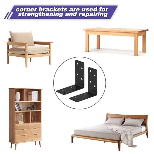 20Pcs Corner Braces,3x3x1.5 Black L Brackets,Right Angle Bracket - size: 3X3X1.5''