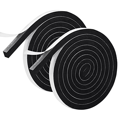 Weather Stripping Door Seal, 1/2 Inch Wide X 3/8 Inch High Density Foam Tape Weather Strip for Door and Window Insulation, Single Side Door Sealer Total 13FT - size: 1/2''W x 3/8''T x 13FT