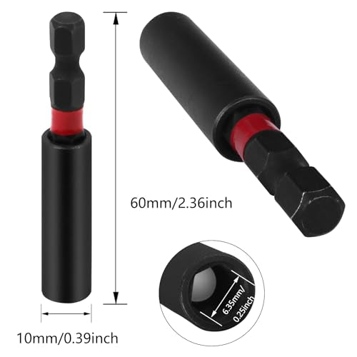 Impact Duty Srewdriver Drill Driver Strong Magnetic Bit Holders 1/4 Inch Hex Shank with Storage Box(2-Pack)