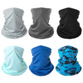 6 Pieces Summer Face Cover Scarf Mens Neck Gaiter For Men Women UV Protection Face Breathable Sun Protection Cycling Running - color: Light Gray+dark Gray+black+sky Blue+blue+camouflage Navy Blue