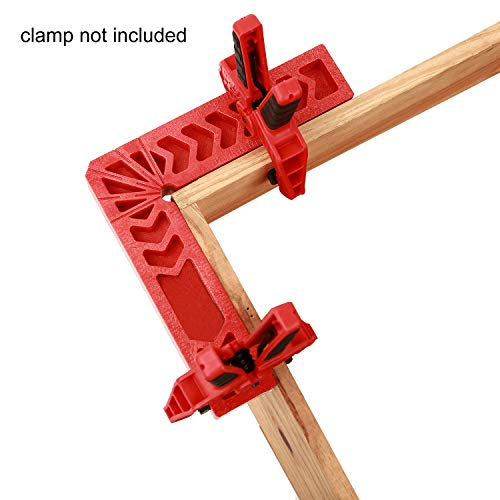 KINJOEK 6 PCS 4 Inch 90 Degree Positioning Squares, Right Angle Clamps Woodworking Carpenter Corner Clamping Square Tool for Picture Frames, Boxes, Cabinets or Drawers, Red - size: 4" 6PCS
