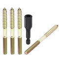 10pcs Hex Drive Hanger Bolts W/Driver M8-1.25x90 Zinc Plated - size: M8-1.25x90mm