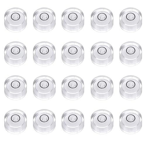 HARFINGTON 20pcs Circular Bubble Spirit Level 15x8mm Mini Round Bubble Spirit Level Little Measuring Layout Tools for TV Industrial Carpentry Picture Frame, White/Black - color: White/Black, size: 15x8mm
