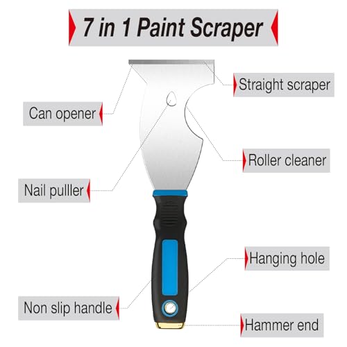 3 Inch Paint Scraper Tool - 3 pcs Multi-Purpose Putty Knife - color: 3 Pack, 3 Inch