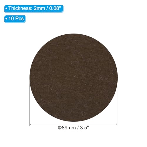 PATIKIL 3.5 Inch Diameter Lamp Base Felt, 10Pack 2mm Thickness Round Soft Adhesive Non-Slip Anti-Scratch Backed Felt for Lamp Furniture DIY Craft, Coffee - color: Coffee, size: 3.5 Inch
