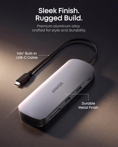 Anker Nano Laptop Docking Station Dual Monitor,8-in-1 USB C Hub for Windows
