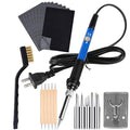 Wood Burning Kit 60W 110V Pyrography Pen Set Adjustable Temperature Soldering Iron Wood Burner with Carbon Paper Dotting Tools and Tips Stand Accessories for DIY Arts Crafting Embossing Carving