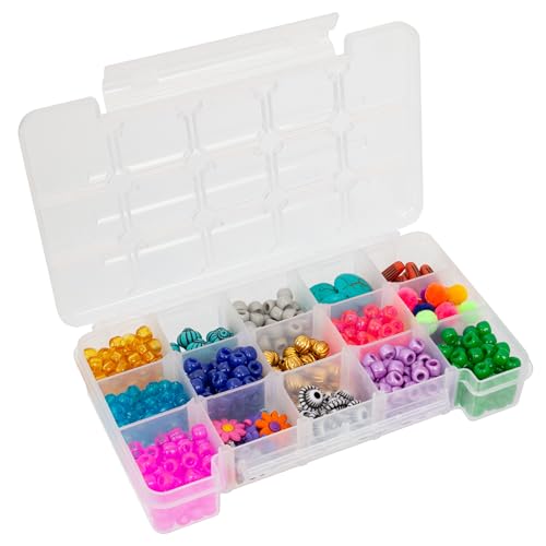 Akro-Mils 05705 Plastic Portable Parts Storage Case for Hardware and Crafts with Hinged Lid and 4 Adjustable Dividers, (8-3/8 x 5 x 1-5/8)-Inch, Small, Clear (Pack of 12) - size: Small (Pack of 12), style: 1-Pack