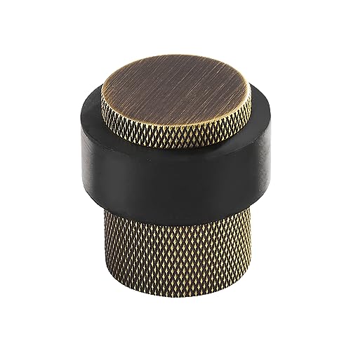 1-1/2 Inch Length, 1-3/5 Height, Cylindrical Floor Mount Door Stopper Holder - Heavy Duty, Brass, Bronze Finish, Keeps Door Open, 1 Pack - color: Bronze