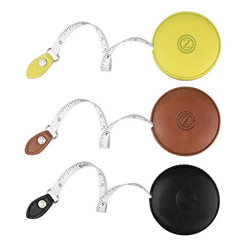 Sewing Tape Measure, Medical Body Cloth Tailor Craft Dieting Measuring Tape, 60 Inch/1.5M Dual Sided Retractable Ruler with Push Button Round(1 Pack, Blue) - color: Black Brown Green 3 pack