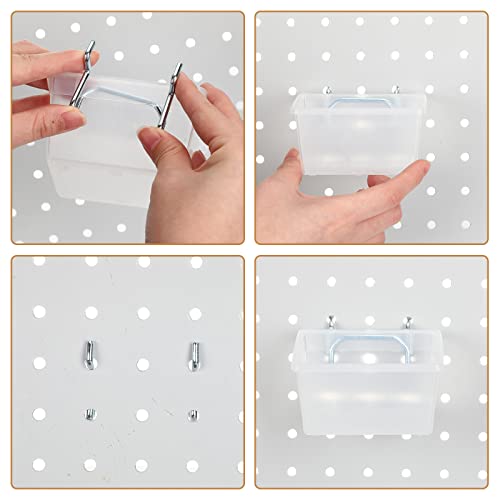 Yookeer 20 Pcs Pegboard Bins and Cups Accessories with Hooks, Clear - color: Clear