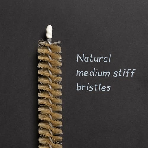 KONEX 45" Dryer Vent Cleaner Brush Flexible Lint Trap Cleaning Tool with Horsehair Bristles - style: Medium-Stiff Natural Bristle