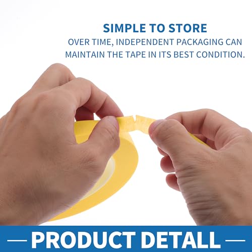Painters Tape Easy Removal 0.5 Inches x 52.5 Yards Yellow - color: Yellow, size: 0.5 Inches x 52.5 Yards