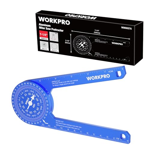 WORKPRO 7.3 Inch Aluminum Miter Saw Protractor, Precision Angle Finder