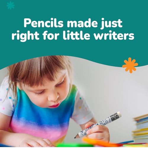 Channie's My First Pencil, Easy-to-Hold Jumbo Pencils for Preschoolers, Kindergarteners & 1st Graders, White Wooden 2B Fat Pencils for Kids Ages 3-7, 2 Pack (5 Each) + Sharpener - style: White Panda, Ages 3-7 (5 Pencils Each) 2-Pack