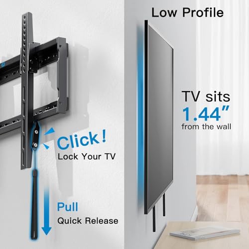 Pipishell Tilt TV Wall Mount Bracket Low Profile for Most 37-90 Inch LED LCD OLED Plasma Flat Curved TVs, Large Tilting Mount Fits 16"-24" Wood Studs Max VESA 600x400mm Holds up to 132lbs - size: 37"-90" Tilt TV Wall Mount