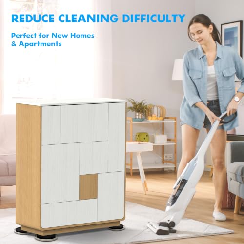 8-Pack Furniture Movers Sliders for Carpet & Hardwood Floors, Save 80% Effort Safely and Easily, The Glide Tool Set for Heavy Furniture and Appliances, Reusable Moving Pads (8 Plastic 4.75" Sliders) - size: 8 Plastic 4.75" Sliders