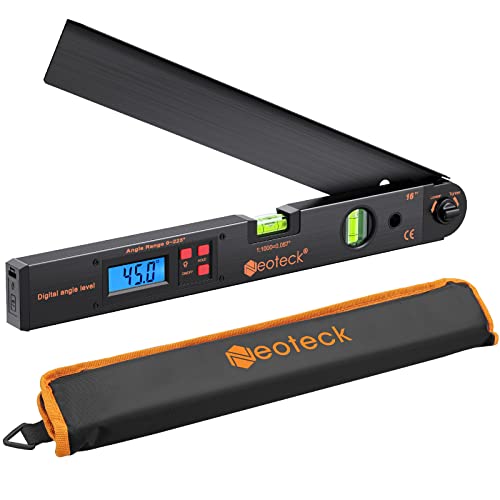 Neoteck 16 inch Digital Angle Finder 225°Aluminum Protractor LCD Backlight - color: Black