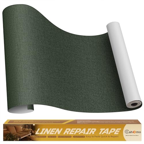 Linen Repair Tape 16x90 inch, Self Adhesive Fabric Patches, Couch Repair Patch Kit, Fabric Repair Tape for Furniture, Sofas, Carpet, DIY, Headboards, Chairs, Pillows, Linen Goods - Army Green - color: Army Green, size: 16x90 inch