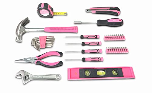 Apollo Tools 39 Piece General Household Tool Set, Pink DT9711P - color: Pink, size: 39-Piece (with Long Nose Pliers + Wrench)