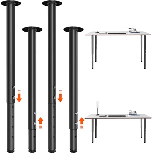 Adjustable Furniture Leg Set 32~51 Inch, Adjustable Metal Table Leg - size: 32~51 Inch（4 Pack）