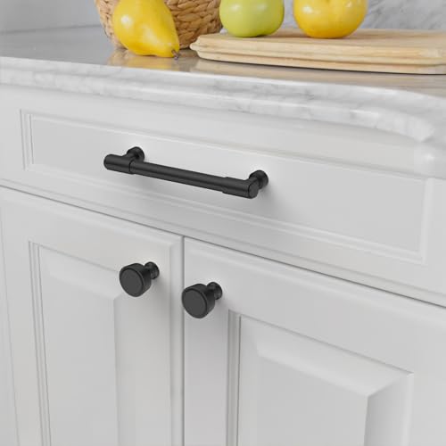 Amerdeco 10 Pack Matte Black Cabinet Pulls 5 Inch(128mm) Hole Center Drawer Pulls Cabinet Hardware Kitchen Cabinet Handles for Bathroom ZH0075 - color: Matte Black, size: 5"/128MM Hole Center