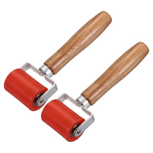 HARFINGTON 2pcs Car Seam Roller Automotive Audio Sound Deadening Roller - color: Red, size: 50mm/2"