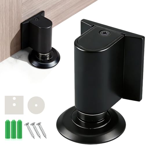 Magnetic Door Stoppers Door Catch, Heavy Duty Door Stop (Black) - color: Black