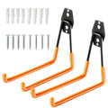 2 Pack Heavy Duty Wall Hook for Hanging, Garage Tool Organizer Wall Mount, Metal Garage Storage Hooks for Ladder, Extension,Garden Tool (7.4Inch) - size: 7.4Inch