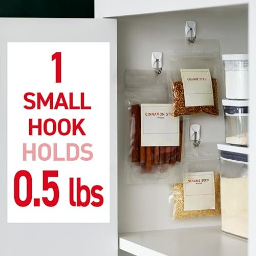 Command Small White Wire Hooks, 28 Hooks, 32 Strips