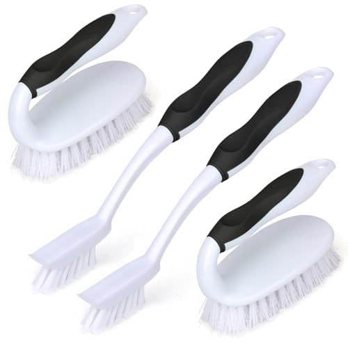 Scrub Brush Set, 4 Pack Deep Cleaning Brush Kit, Black - color: Black