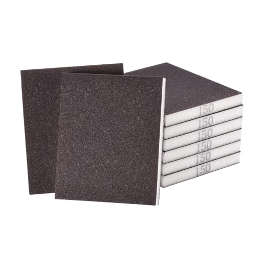 8Pcs 150Grit Double-Sided Sanding Sponges, Washable & Reusable - size: 150Grit
