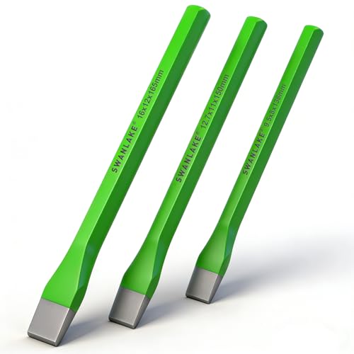 3-Piece Heavy Duty Cold Chisel Set, 3/8-Inch, 1/2-Inch, 5/8-Inch Premium Metal Chisels, Heavy Duty Carbon Steel Chisel Set for Carpentry, Masonry, Woodworking, Stone Chisels - size: 3PCS
