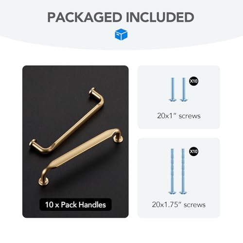 HOME EDIT Champagne Bronze Solid Cabinet Handles & Pulls 5 Inch 10 Pack - color: Champagne Bronze, size: 5 inches Hole Center