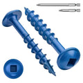 Mellewell #8 x 1-1/4" Blue Coated Pocket Hole Screws, Square Drive Self Tapping Wood Screws, Coarse Thread Anti-Rust Coated Wood Screw, 65MM 150MM Drive Bits Included, Carbon Steel, 300 PCS - color: Blue, size: #8 x 1-1/4"