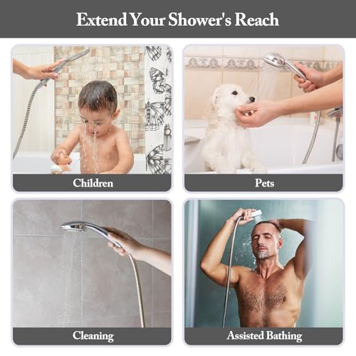 59 Inch Shower Hose Replacement, Stainless Steel, Brushed Nickel - color: 59''-Brushed Nickel