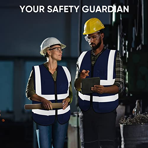 TICONN High Visibility Reflective Safety Vest for Men & Women, ANSI Class 2 - color: Blue, size: Small