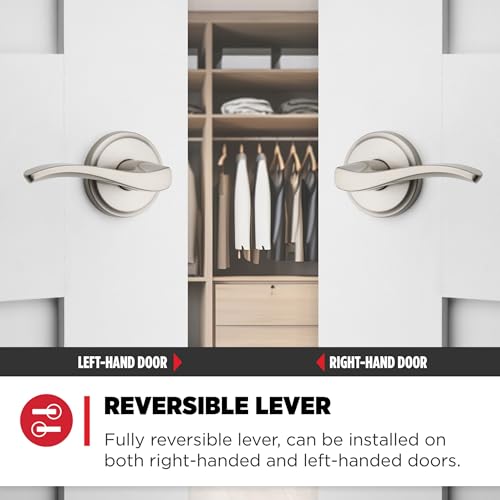 Kwikset 720SEL-15 Sedona Lever Passage Door Lock with 6AL Latch and RCS Strike Satin Nickel Finish - color: Satin Nickel, size: Passage