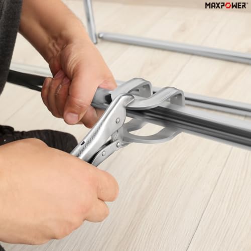 MAXPOWER 10-inch Locking Pliers Welding Clamp, U-shaped Jaw Max Capacity Up to 3.54", 2-Piece Locking Welding Clamps