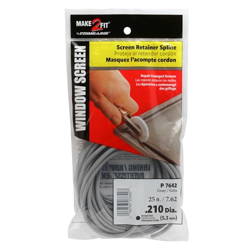 Prime-Line P 7642 Screen Retainer Spline, 0.210 In., 25 ft., Gray (1 Roll) - size: 0.21