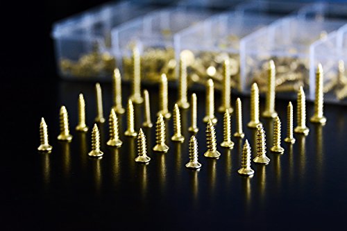 Swordfish 32051-500pc Brass Plated Wood Screw Assortment