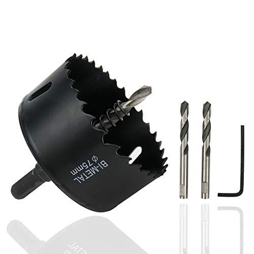 75mm/2.95" Dia Toothed Bi-Metal Hole Saw Drill Bit Saw Drilling Tool - color: black, size: 2-61/64" (75mm)