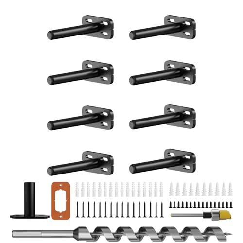 8pcs Wall Shelf Brackets Heavy Duty Floating Shelf Bracket Hidden,Invisible Black Shelving Brackets Decorative Floating Shelf Hardware Heavy Duty,Metal Shelf Support Bracket(4"-8pcs) - size: 4 inch-8pcs