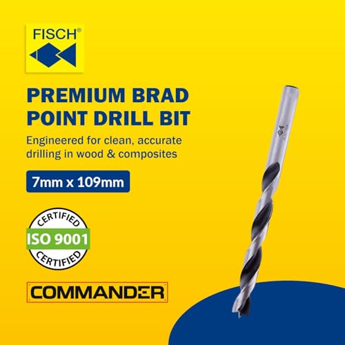 Premium Brad Point Drill Bit - High-Accuracy Woodworking Size: 7mm x 109mm - size: 7 mm x 109 mm (Pack of 1)